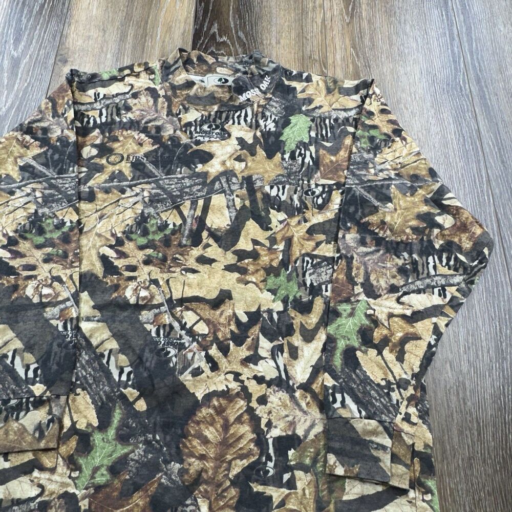 Vintage Camo Shirt Mens XL Fit (Tagged XXL) Mossy Oak Forest Floor USA 90s Tee